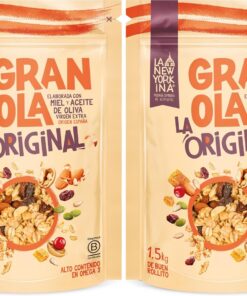 La Newyorkina Granola Original 1,5kg Con Miel de España, Frutos Secos y Aceite de Oliva Virgen Extra (Paquete de 2)