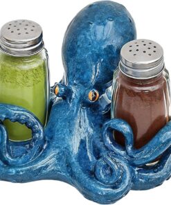 Juego de salero y pimentero, diseño de animales costeros | Dispensador de especias lindo para encimera para cocinar en casa, mesa, picnic, camping, barbacoa, caravana