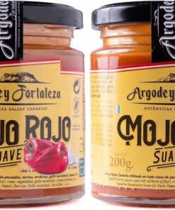 Argodey Fortaleza Mojo Rojo Suave 200g - Autentica Salsa Canaria Perfecta y Versatil para Untar con Pan, Tostadas, Arepas, Papas. Sin Conservantes ni Aditivos Artificiales (Paquete de 2)
