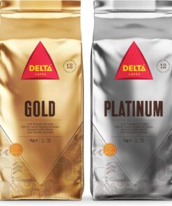 Pack Ahorro Café Delta Gold 1 kg + Platinum 1 kg – Mezcla Premium de Cafés en Grano, Sabor Intenso y Equilibrado