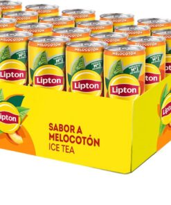 Lipton Té helado con sabor a melocotón, cero azúcar y bajo en calorías, pack de 24 latas de 330 ml, 7.92 litros en total