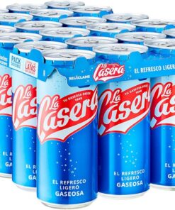 La Casera® Gaseosa, El Refresco Ligero, con Cero Azúcares y Cero Calorías - Lata, Pack 24 x 33 cl