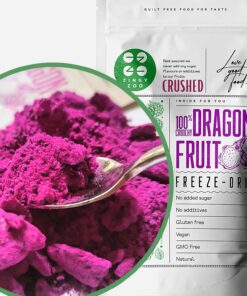 Fruta de Dragon Liofilizado - Polvo triturado en trozos: perfecto para batidos, decoración de pasteles o para mezclar con bebidas - Vegana Cruda 100% Fruta Pura | Freeze Dried Strawberry Crushed