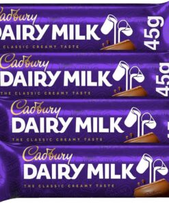 Cadbury Dairy Milk Classic Creamy Taste, Barrita De Chocolate Con Leche Cadbury, Deliciosa y Cremosa, 45 g (Paquete de 4)