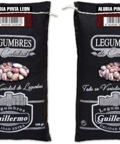Guillermo | Alubia pinta (León) - Saco 500g. | Gourmet | Calidad Extra | Fuente de fibra, hierro y proteínas vegetales | Tiñe el caldo al cocerse dejando además mucho sabor y aroma (Paquete de 2)