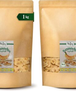 Biojoy Chips de Plátano Ecológico (1 kg), horneados en aceite de coco, sin azúcar añadido y sin azufre (Paquete de 2)
