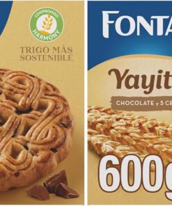 Fontaneda Yayitas Galletas de 5 Cereales con Pepitas de Chocolate, Fuente de Fibra, 600 g (Paquete de 2)