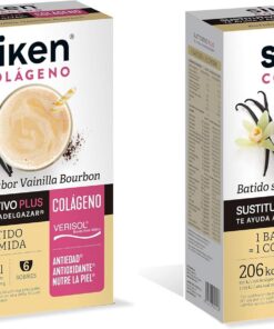 Siken Colágeno - Batido Sustitutivo Plus con Colágeno para el Control de Peso, Sabor Vainilla Bourbon - Estuche con 6 Sobres de 50 g (Paquete de 2)