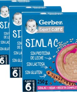 Gerber Papilla Expertcare Sinlac, A Partir De Los 6 Meses, 250 G (Paquete de 3)
