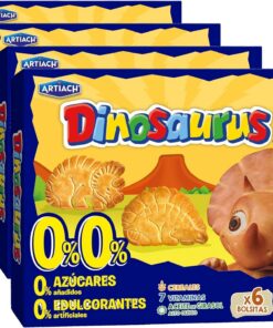 Artiach Dinosaurus 0% Galletas de Cereales, 185g (Paquete de 4)