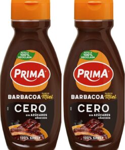 Prima salsa barbacoa Cero con sabor a miel. 420 g (Paquete de 2)