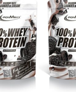IronMaxx 100% Proteína de suero en polvo - Galletas & Crema bolsa de 500g | proteína en polvo a base de proteína de suero de leche reducida en azúcar, soluble en agua | muchos sabores diferentes