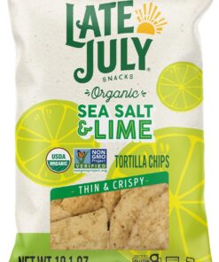Late July Pastillas de tortilla estilo restaurante, sal marina y lima, 286 g (1 paquete)