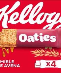 Kellogg's Oaties | Barritas de Avena con Miel | Con 61% Avena Integral | Fuente de Fibra | Pack de 4 x 40g