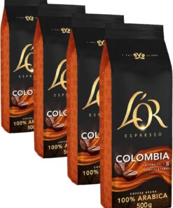 L'OR Espresso Colombia Café en Grano Natural 100% Arábica - Intensidad 8 | 500g (Paquete de 4)