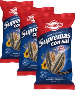Facundo Pipas de Girasol Tostadas con Sal 100g | Extra Crujientes | Doble Crack | Sazonado Perfecto | Frescura Garantizada con Facundo Fresh (Paquete de 3)
