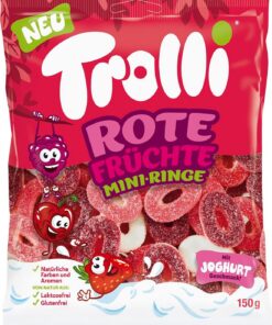 Golosinas aros de fresa y nata Trolli bolsa 150 g