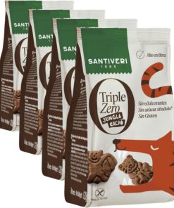 SANTIVERI - Galletas Jungla Cacao Triple Zero, Galletas Crujientes con Avena Integral y Proteína de Guisante, Altas en Fibra, Sin Edulcorantes, Sin Azúcar Ni Gluten, Ideal para Niños Vegano - 120 g