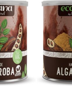 Drasanvi ECOSANA HARINA DE ALGARROBA CERTIFICADO BIO by - Aporte de fibra alimentaria - VEGANO - SIN GLUTEN - 350g (Paquete de 2)