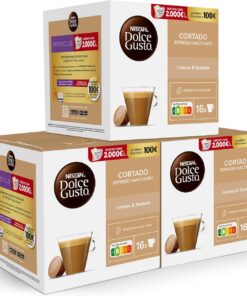 NESCAFÉ Dolce Gusto Cortado Descafeinado - Cápsulas de Café, 48 Cápsulas (3 x 16) - Originales para cafeteras Dolce Gusto