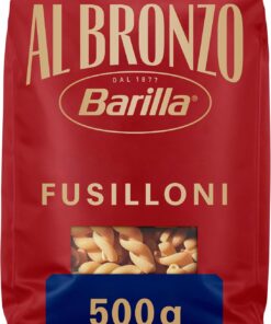 Barilla Al Bronzo Pasta Fusilloni, 500 g | Fideos de Bronce | La adherencia a la salsa al estilo italiano, 100% trigo duro de alta calidad le da un sabor con cuerpo completo
