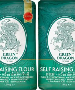 Green Dragon, Harina especial con levadura (leudante), 1500 g (Paquete de 2)