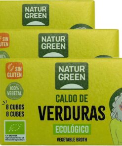 NaturGreen Cubitos Caldo Verduras, 8 cubos (Bio) (Paquete de 3)
