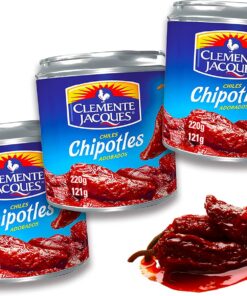 Chipotle Chili en salsa Adobo - Chipotle en Adobo de Clemente Jacques (Pack de 3) por 220 gr