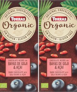 Torras Orgánico Chocolate Fondant con Goji y Açaí, 100g BIO (Paquete de 2)