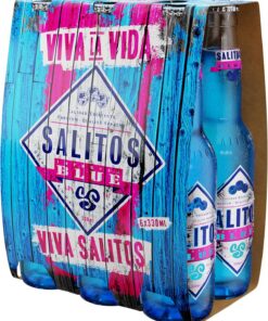 SALITOS - Blue 6 x 0.33 L, Bebida Refrescante de Cerveza, Sabor Ligero, Frutal y Agradable, con Arándanos, Aroma Frutal, Cerveza Aromatizada, Brillante y Transparente, 5% Vol. Alcohol