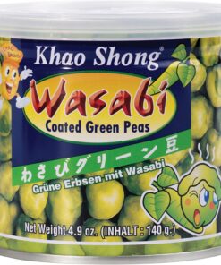 Guisantes secos con wasabi 140 g en frasco hermético Snack japonés crujiente y picante para aperitivo y mix de frutos secos