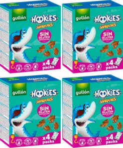 Galletas Sin Gluten Gullón Hookies Mini Sharkies 160g (4x40g) (Paquete de 4)