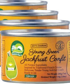 Nature's Charm Jackfruit confitada de jaca verde joven, ATG 110 g, 1 x 200 g (Paquete de 4)